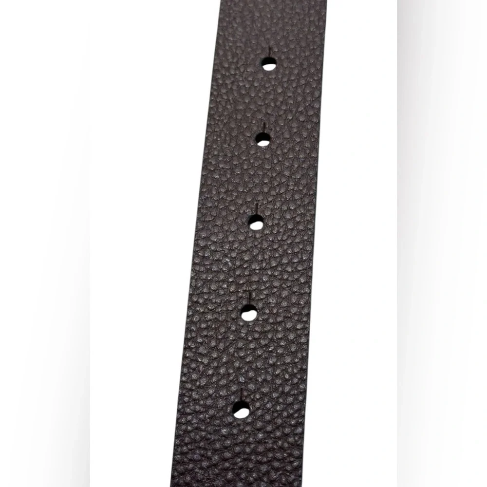 Michael Kors Dark Brown women’s Belt with Gold and Silver Logo Buckle